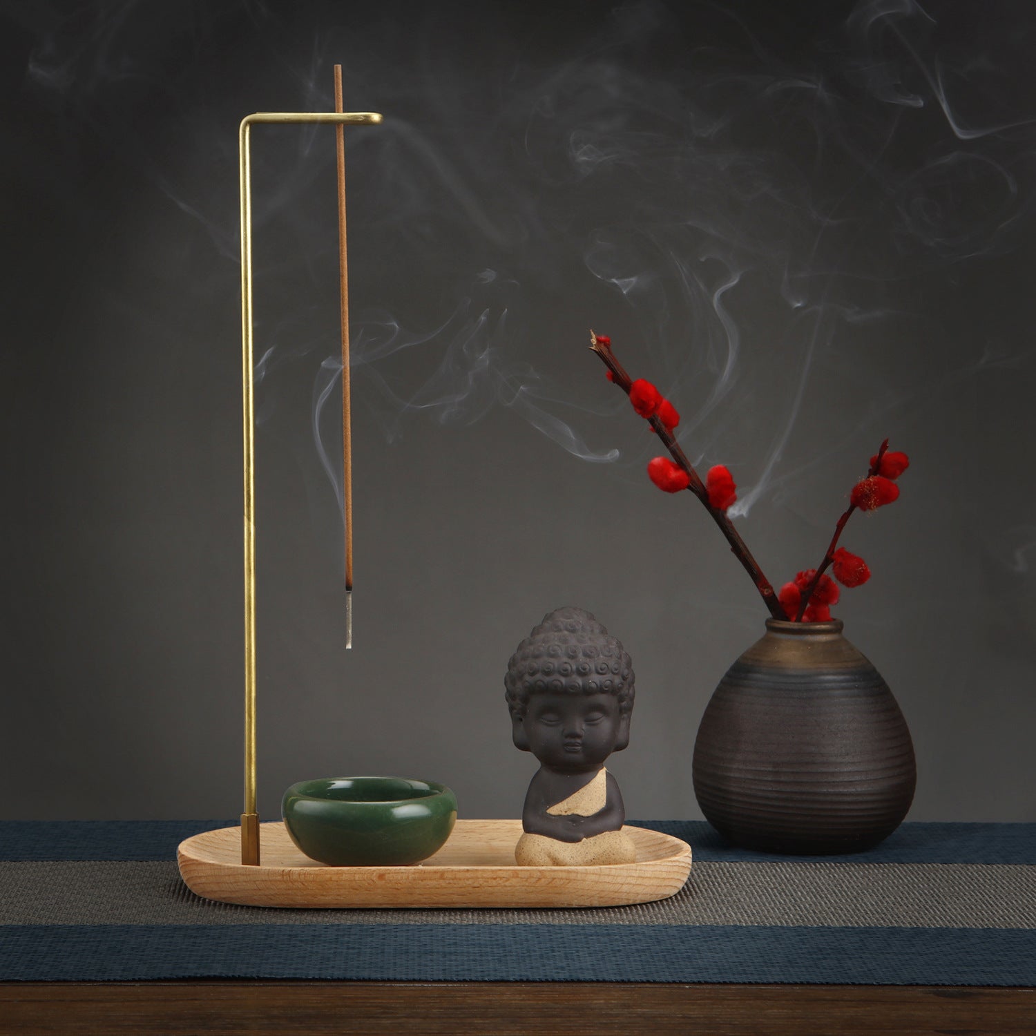 Ceramic Incense Burner Set with Zen Aesthetic (3 Pieces)