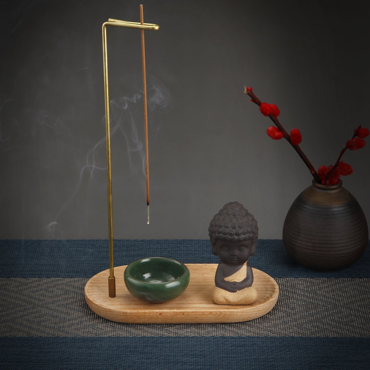 Ceramic Incense Burner Set with Zen Aesthetic (3 Pieces)