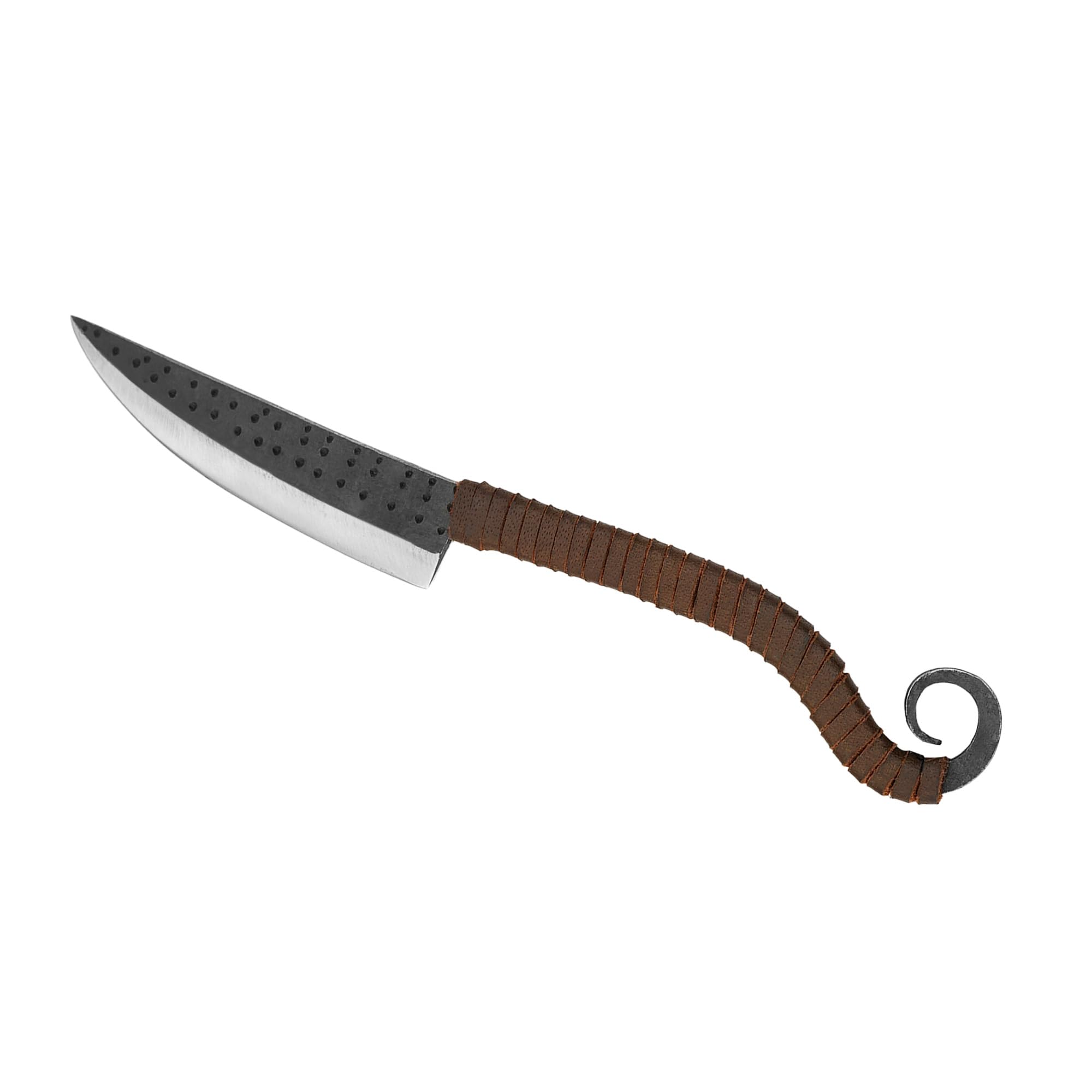 Lord of Battles Medieval Knife Carbon Steel Hand forged Knife Viking Style Knife with Genuine Leather on the Handle Reenactment Knife For Feasting LARP Outdoor Activities Renfair